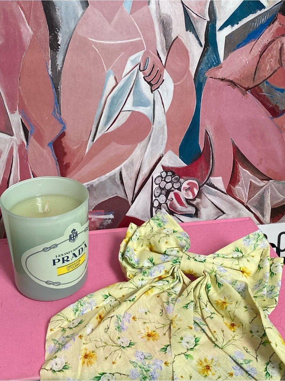 Never-Worn Yellow Floral Print Hair Bow from House of Aama